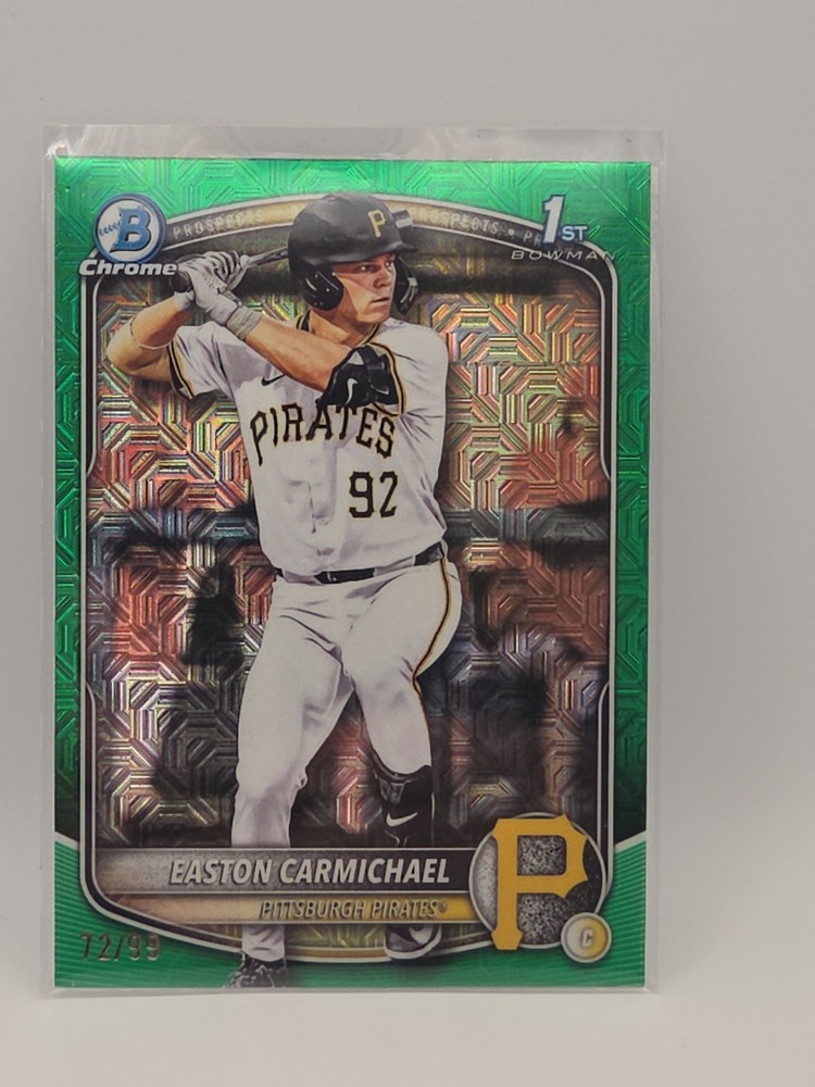 2025 Bowman Draft – Easton Carmichael GREEN MOJO /99 #BDC-50