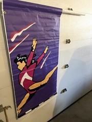 Gymnastics Gym Vinyl Promotional Club Meet Banner Purple 30” X 60” – EUC!