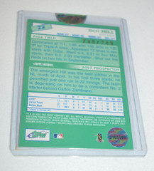 2007 ETOPPS BASEBALL – RICH HILL PITCHER CHICAGO CUBS NUMBERED 749