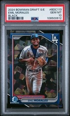 2024 Bowman Chrome Emil Morales #6/10 PSA 10 Black Refractor Sapphire #BDC113
