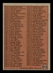 1972 Topps Baseball #604 6th Series Checklist (657-787) NM *d26