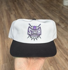 2 Tone Off white Black Sacramento Kings 5 Panel Unstructured SnapBack Twill Logo