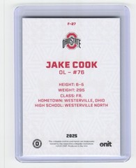 2025 ONIT Athlete Ohio State Buckeyes #F-27 Jake Cook Fusion Holo 189/199
