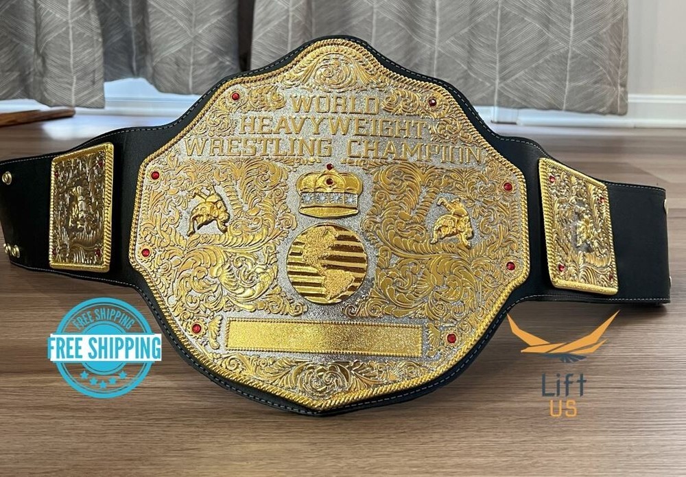 BIG GOLD World Heavyweight Championship Replica Tittle Belt Adult 6MM DieCasting