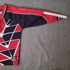Vintage Umbro Goalkeeper Jersey Mens S Black Red Elbow Pad Shirt Football Soccer