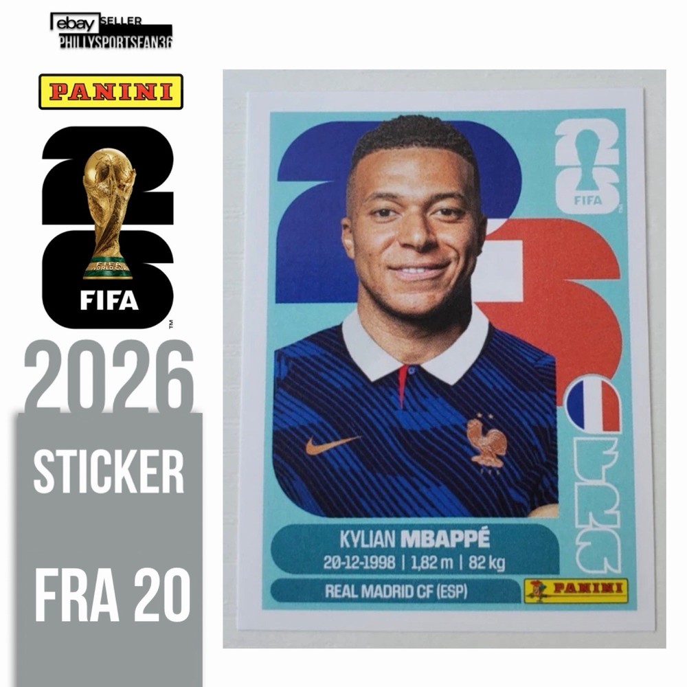 Kylian Mbappe 2026 Panini FIFA World Cup Sticker #FRA20 US Edition