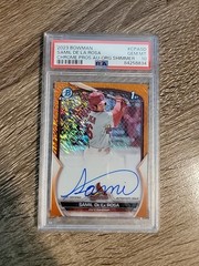 2023 Bowman Chrome #CPA-SD Samil De La Rosa /25 Orange Shimmer Auto PSA 10