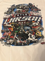 Rare Signed 2012 Kyle Larson 5 NASCAR Champion Racing White Shirt Size XL