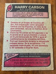 1977 Topps Mexican #146 Harry Carson rookie card (RC) NY Giants short print (SP)