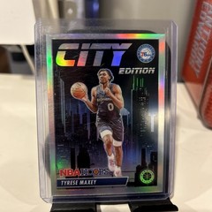 2023-24 NBA Hoops Premium Stock – City Edition Tyrese Maxey #18 Silver Prizm