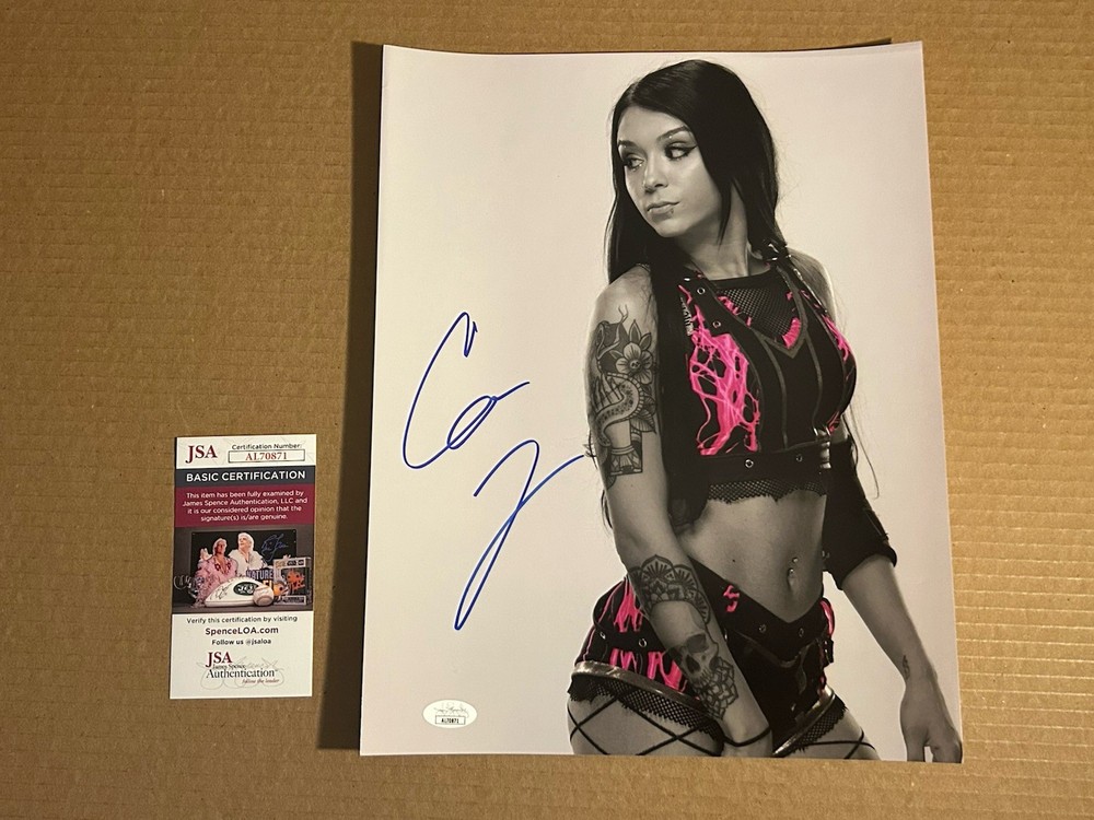 Cora Jade WWE NXT Signed 11×14 JSA COA Elayna Black – Black, White, & Pink