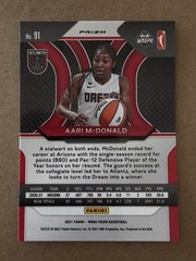 2021 Panini Prizm Silver WNBA #91 Aari McDonald RC Rookie Basketball Card