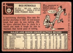 1969 Topps Rico Petrocelli —- Boston Red Sox #215