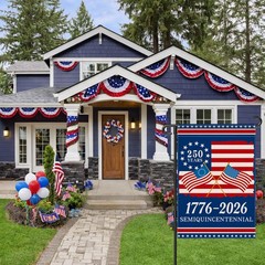 250th Anniversary America Garden Flag, 250 12×18 inches, Blue, 12 » x 18 »