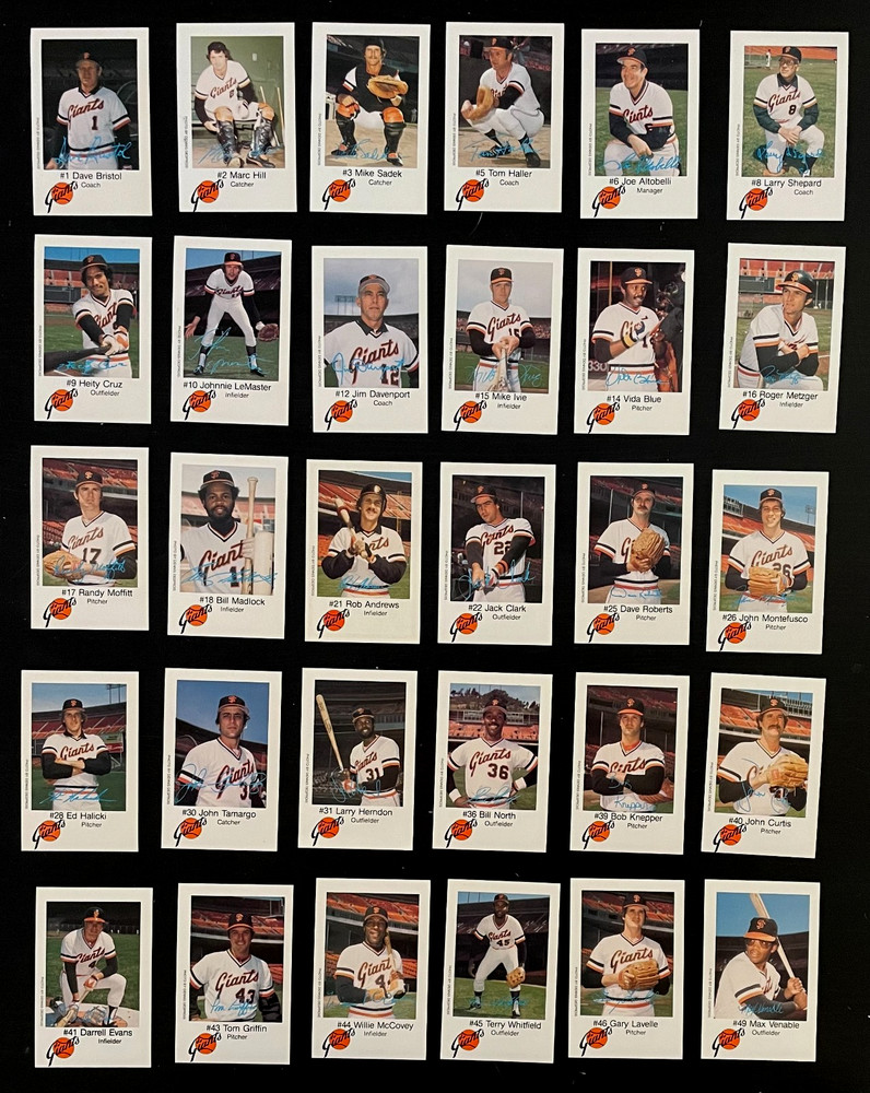 San Francisco Giants 1979 KNBR Team Set WILLIE McCOVEY Vida Blue JACK CLARK