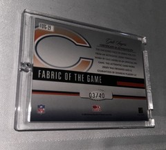 GALE SAYERS FABRIC OF THE GAME USED JERSEY AUTO #’d / 40 ! 2006 CERTIFIED HOF