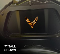 FRONT TRUNK 2020-25 C8 CORVETTE Stingray Z51 Z06 ERAY Crossed Flag Decal Sticker