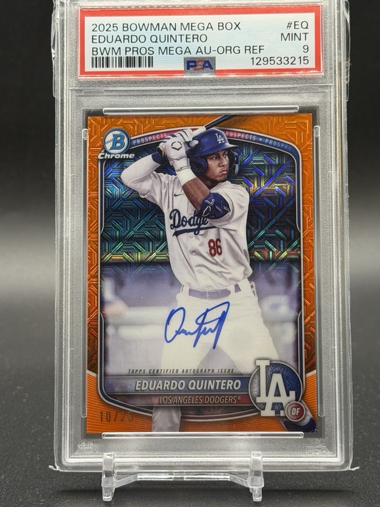 2025 Bowman Mega Box Eduardo Quintero BMA-EQ Orange Auto /25 PSA 9