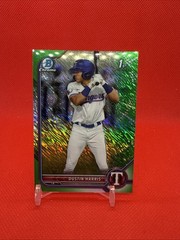 2022 Bowman Chrome Green Shimmer Refractor DUSTIN HARRIS /99 RANGERS