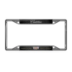 Cadillac 3D Polyurethane Domed Fade Resistant 4-Hole Metal Chrome License Plate