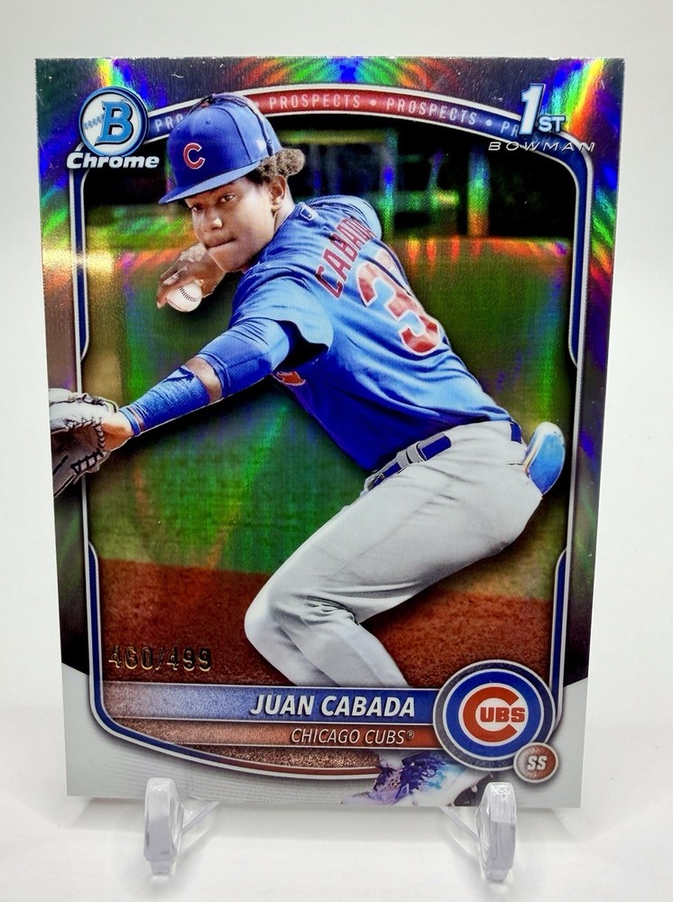 Juan Cabada 2025 Bowman Chrome Refractor /499 #CPA-JC Cubs Prospect 1st Bowman