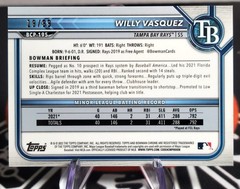 2022 Bowman Chrome Willy Vasquez BCP-195 1st Bowman Green Mojo Refractor /99