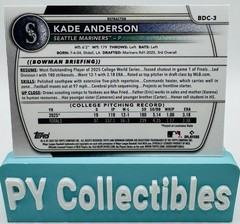 2025 Bowman Draft Chrome Kade Anderson 1st Bowman REFRACTOR #BDC-3 Mariners