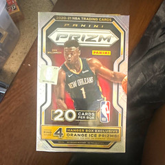 Panini Prizm 2020-21 NBA Hanger Box 20 Cards Orange Ice Prizms Zion