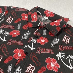 Birmingham Barons Hawaiian Shirt Adult XL Black Red Short Sleeve Floral MiLB
