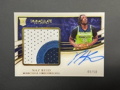 2019-20 Panini Immaculate Collection Naz Reid Rookie Patch Auto RC #/50