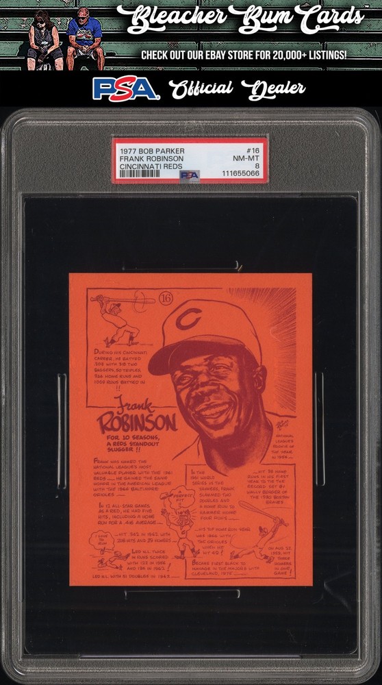 1977 Bob Parker Cincinnati Reds 16 Frank Robinson PSA 8 Low Pop!