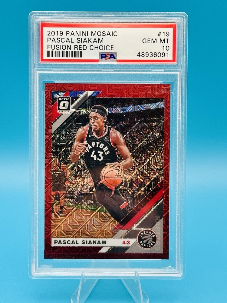 2019 Panini Mosaic #19 Fusion Red Choice Pascal Siakam 43/88 PSA 10 Number Match