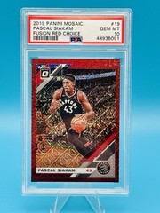 2019 Panini Mosaic #19 Fusion Red Choice Pascal Siakam 43/88 PSA 10 Number Match