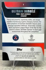 Ousmane Dembele 2025-26 Topps Chrome UEFA CC Purple Mini Diamonds /75 Bookend!