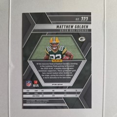 2025 Panini Mosaic – Rookies Matthew Golden #323 Silver Prizm (RC)