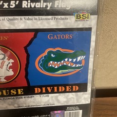 House Divided Flag Florida State + Gators 3x5ft Vintage New