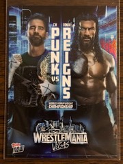 2026 Topps Now WWE #WMV4-SP CM Punk Roman Reigns WrestleMania RAINBOW FOIL SP