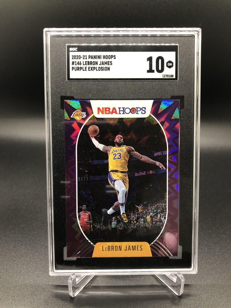 Lebron James 2020-21 Panini NBA Hoops Purple Explosion SGC 10 GM Gem Mint