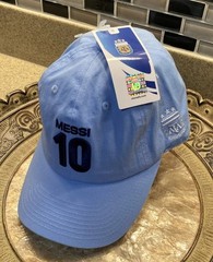 Lionel Messi #10 Argentina AFA Adjustable Hat Sky Blue Soccer Cap NWT
