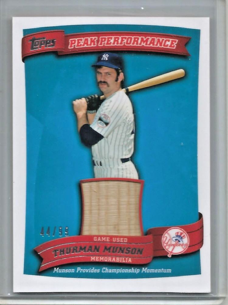 Thurman Munson 2010 Topps Peak Performance Game Used Bat #44/99