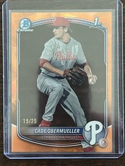 Cade Obermueller 2025 Bowman Draft Sapphire Orange /25 #BDC-80 Chrome 1st RC