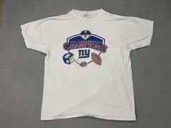 Vintage New York Giants Shirt Mens XL White NFL NFC Champs Fruit Of The Loom Tee