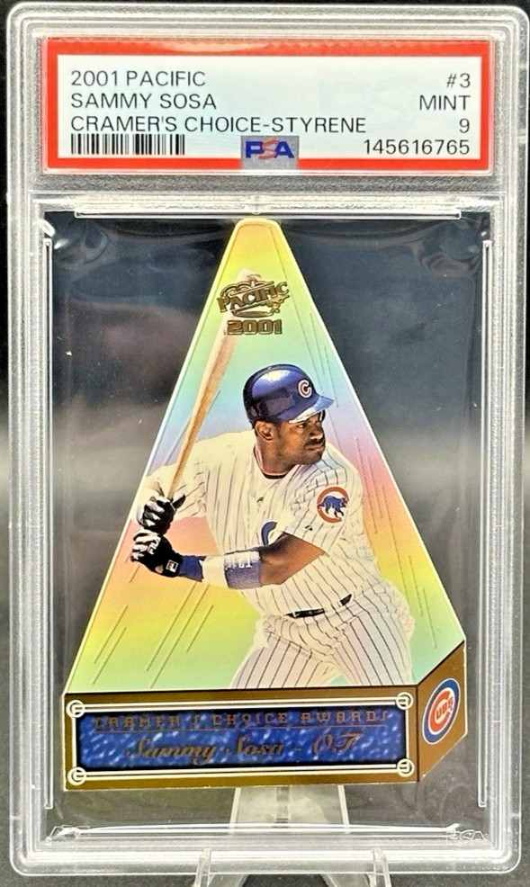 2001 Pacific Sammy Sosa #3 Cramer&rsquo;s Choice-Styrene PSA 9 – Pop 1!