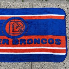 Vintage Denver Broncos Football Stadium Lap Blanket 60”x30” -EXCELLENT CONDITION