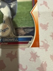 2023 Bowman Draft Wyatt Crowell /25 SSP Orange #BD-63 Los Angeles Dodgers