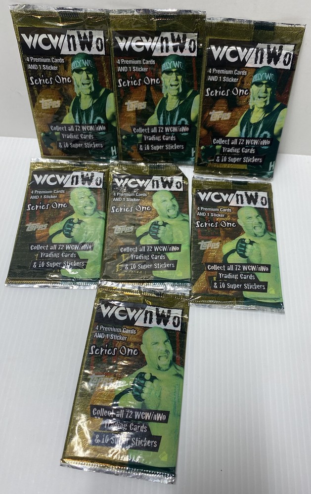 Lot Of 7 Sealed Packs 1998 Topps WCW NWO Series 1 ,Hogan & Goldberg