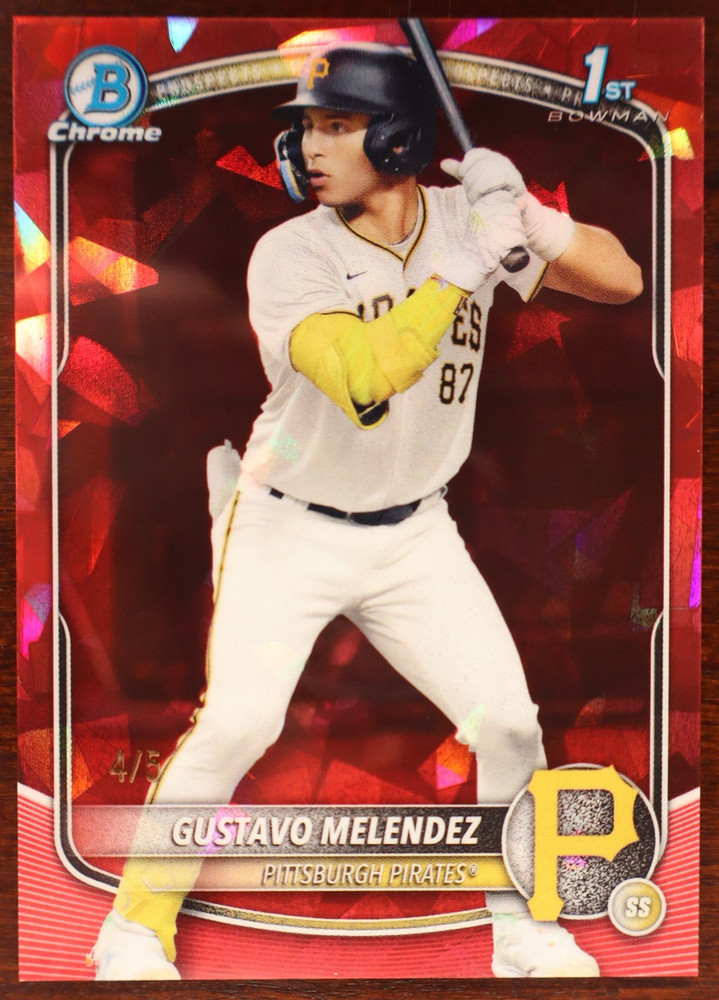 2025 GUSTAVO MELENDEZ BOWMAN DRAFT RED SAPPHIRE PROSPECT CHROME 1ST /5 PIRATES