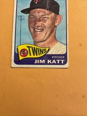 1965 Topps HOF Jim Kaat #62 Twins Set Break Name Misspelled as Katt Poor