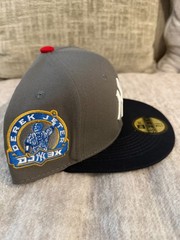 New York Yankees Gray & Blue Fitted 59FIFTY HAT WITH DEREK JETER SIDE PATCH