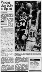 Isiah Thomas 16pt 18ast Dumars 21pt 3-15-1990 Ticket Stub Spurs Pistons Robinson